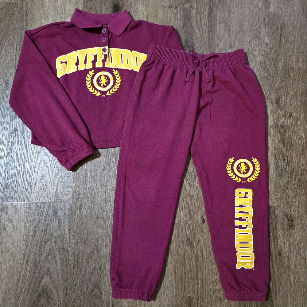 Harry Potter Gryffindor‎ Girls Maroon Sweatpants Set 2 Piece Bundle Size 6X XS